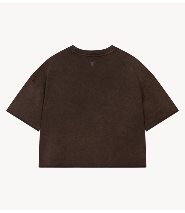 Alix The Label T-shirt ladies knitted the label summer T-shirt brown