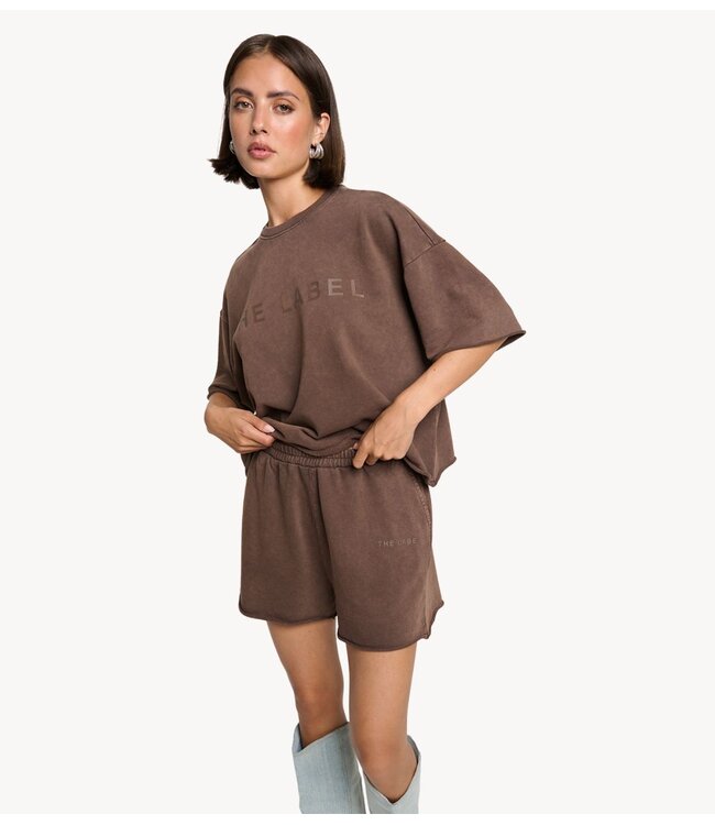 Alix The Label T-shirt ladies knitted the label summer T-shirt brown