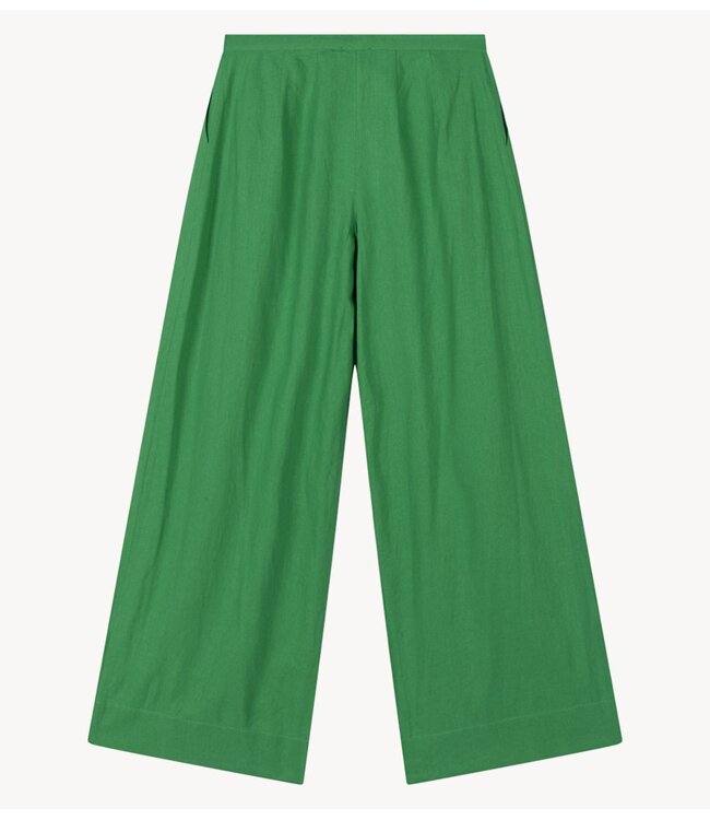 Alix The Label Broek ladies woven flowy wide pants BRIGHT GREEN