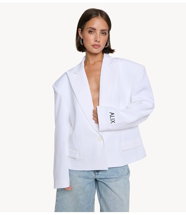 Alix The Label Blazer ladies woven oversized twill blazer SOFT WHITE
