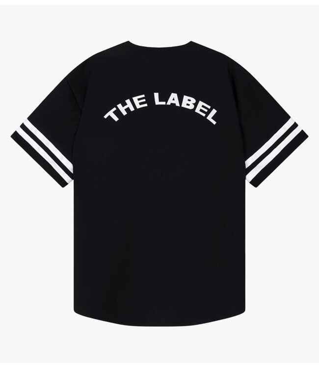 Alix The Label Jurk ladies woven baseball shirt dress BLACK