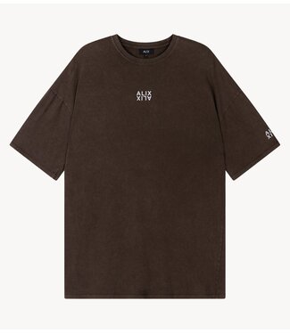 Alix The Label Jurk ladies knitted Alix t-shirt dress BROWN