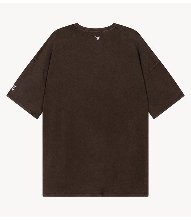 Alix The Label Jurk ladies knitted Alix t-shirt dress BROWN