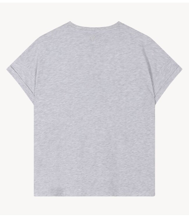 Alix The Label T-shirt ladies knitted eagle t-shirt LIGHT GREY MELANGE