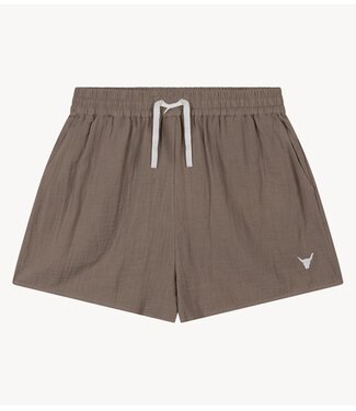 Alix The Label Broek ladies woven crinkle shorts TAUPE