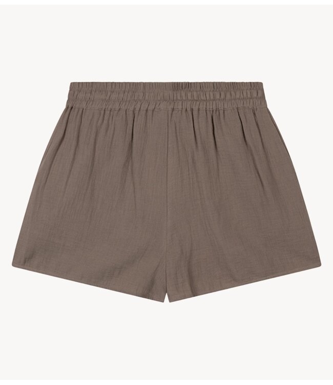 Alix The Label Broek ladies woven crinkle shorts TAUPE