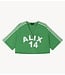 Alix The Label Shirt ladies woven cropped baseball shirt BRIGHT GREEN