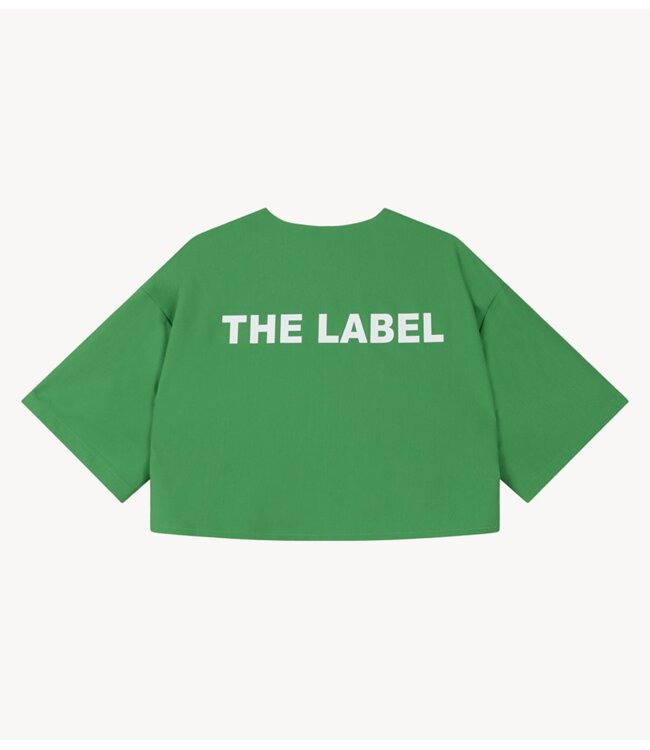 Alix The Label Shirt ladies woven cropped baseball shirt BRIGHT GREEN