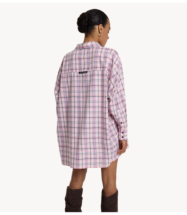 Alix The Label Jurk ladies woven damaged check dress MULTI COLOUR