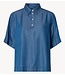 Selected Top  SLFJANNA 2/4 POLO SHIRT medium blue denim