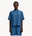 Selected Top  SLFJANNA 2/4 POLO SHIRT medium blue denim