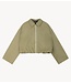Refined Department Jack ladies woven cropped balloon jacket ALEY army
