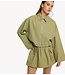 Refined Department Jack ladies woven cropped balloon jacket ALEY army