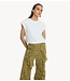 Refined Department Top ladies knitted shoulder padding raglan top MIA off white