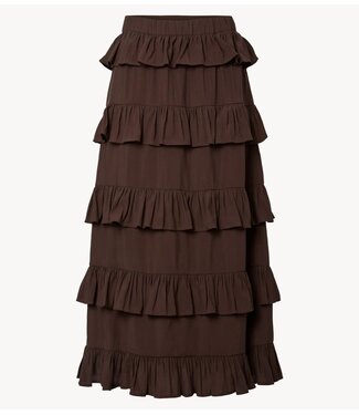 YAS Rok YASWIMA HW ANKLE SKIRT S. Coffee Bean