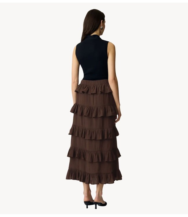 YAS Rok YASWIMA HW ANKLE SKIRT S. Coffee Bean