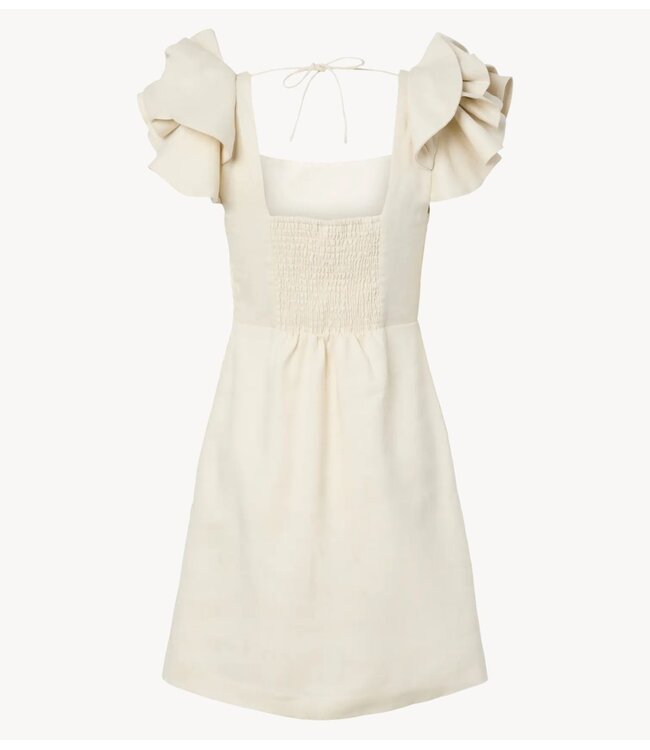 YAS Jurk YASINA SS DRESS Star White