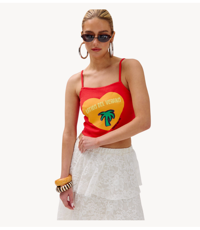 HARPER & YVE Top LATIDODELVERANO-SS POPPY RED