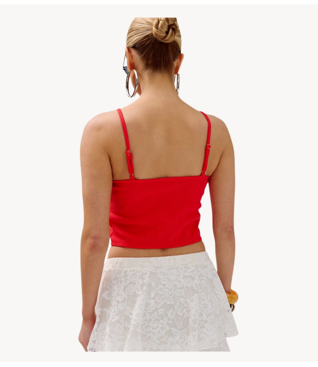 HARPER & YVE Top LATIDODELVERANO-SS POPPY RED