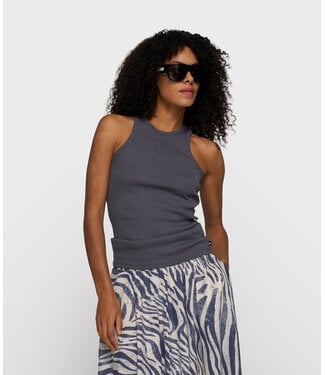 10DAYS Top tank top rib steel blue