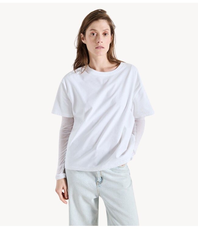American Vintage T-shirt FIZVALLEY BLANC