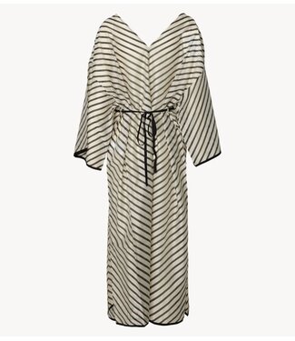 Selected Jurk SLFIRIS OVERSIZE BEACH KAFTAN DRESS B Black AOP