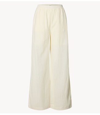 Selected Broek SLFFINNIE MW WIDE SUN PANT B Egret