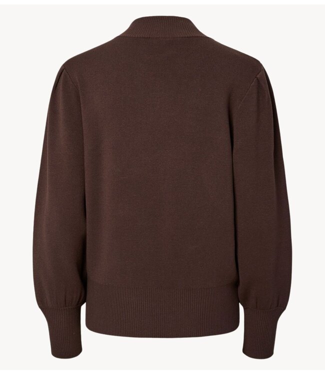 YAS Trui YASFONNY LS KNIT PULLOVER S. NOOS Chocolate Brown