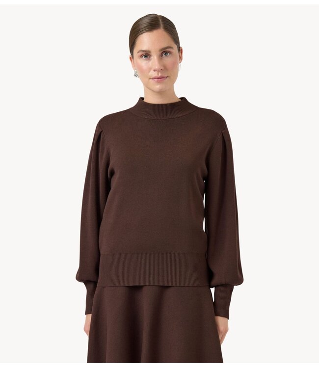 YAS Trui YASFONNY LS KNIT PULLOVER S. NOOS Chocolate Brown