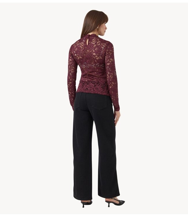 YAS Top YASLACEY LS LACE TOP S. NOOS Port Royale