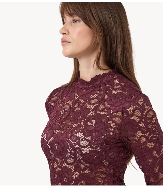 YAS Top YASLACEY LS LACE TOP S. NOOS Port Royale