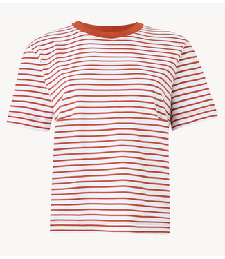 Selected Top SLWESSENTIAL SS STRIPED BOXY TEE NOOS Potters clay