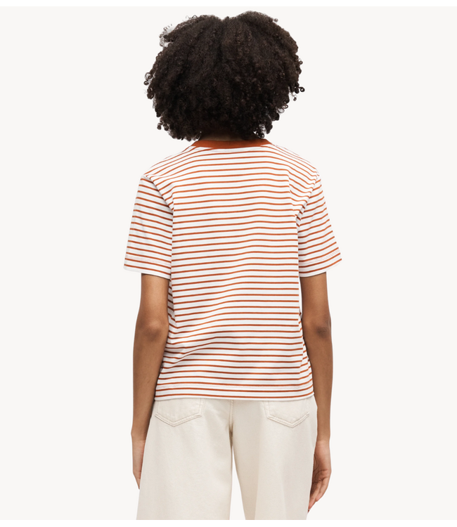 Selected Top SLWESSENTIAL SS STRIPED BOXY TEE NOOS Potters clay