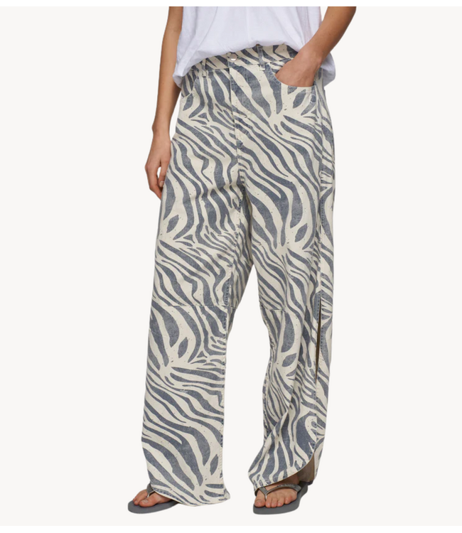 10DAYS Broek western pants zebra light vanilla
