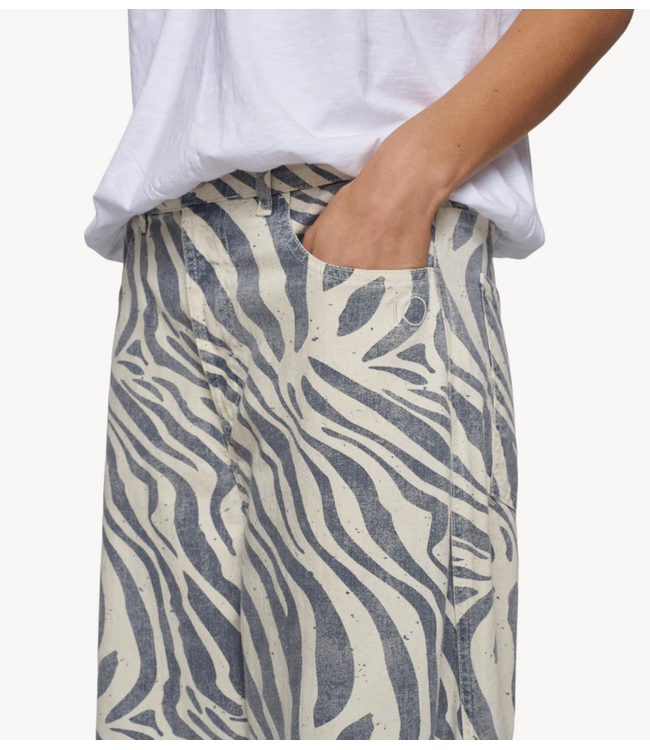 10DAYS Broek western pants zebra light vanilla