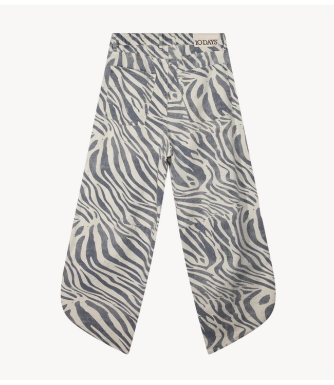 10DAYS Broek western pants zebra light vanilla