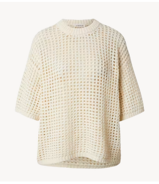 EDITED Top Kristine T-shirt (mesh knit) Cream