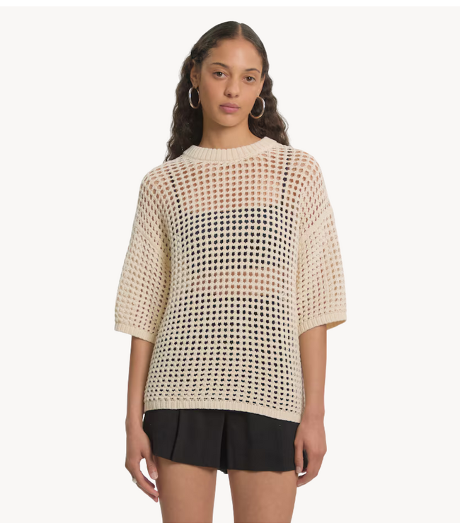 EDITED Top Kristine T-shirt (mesh knit) Cream