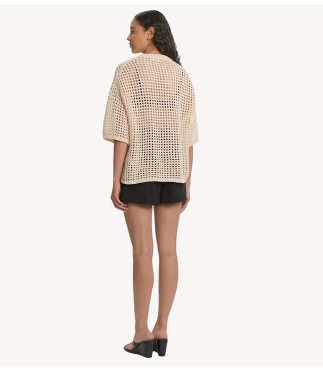 EDITED Top Kristine T-shirt (mesh knit) Cream