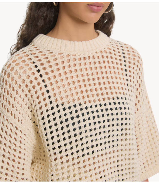 EDITED Top Kristine T-shirt (mesh knit) Cream