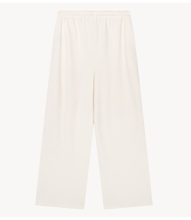 Alix The Label Broek ladies knitted scuba wide leg pants CREAM