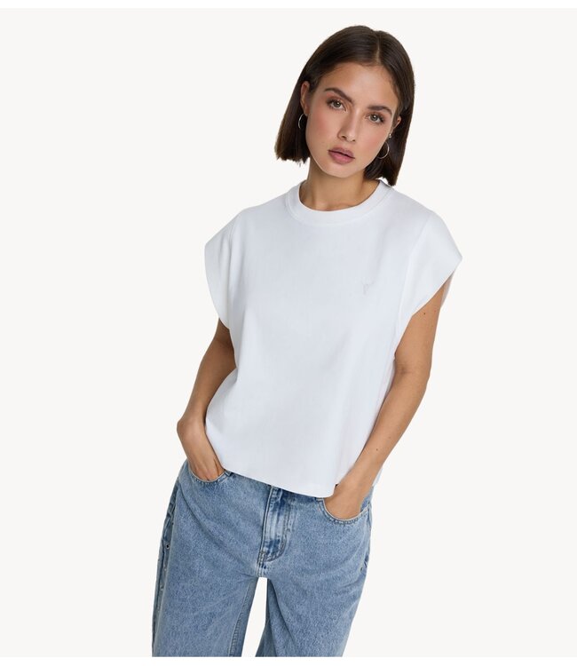 Alix The Label T-shirt ladies ladies knitted sleeveless t-shirt SOFT WHITE