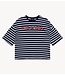 Alix The Label T-shirt ladies knitted Y/D stripe t-shirt NAVY