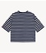 Alix The Label T-shirt ladies knitted Y/D stripe t-shirt NAVY