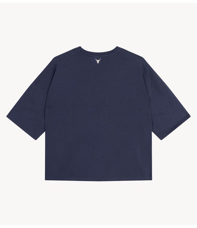 Alix The Label T-shirt ladies knitted big alix alix t-shirt NAVY