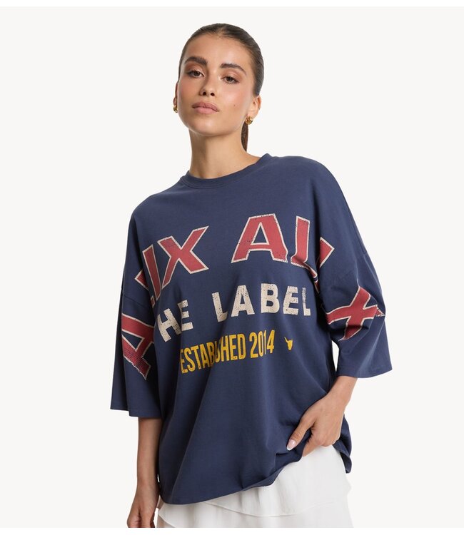 Alix The Label T-shirt ladies knitted big alix alix t-shirt NAVY