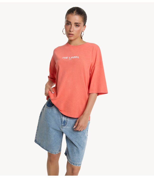 Alix The Label T-shirt ladies knitted the label t-shirt SOFT ORANGE