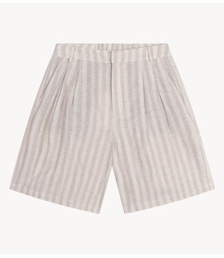 Alix The Label Broek ladies woven striped bermuda shorts SAND