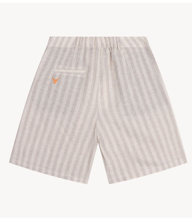 Alix The Label Broek ladies woven striped bermuda shorts SAND