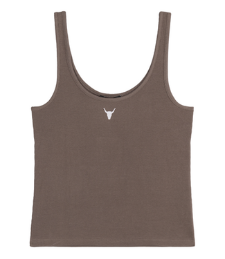 Alix The Label Top ladies knitted tank top BROWN